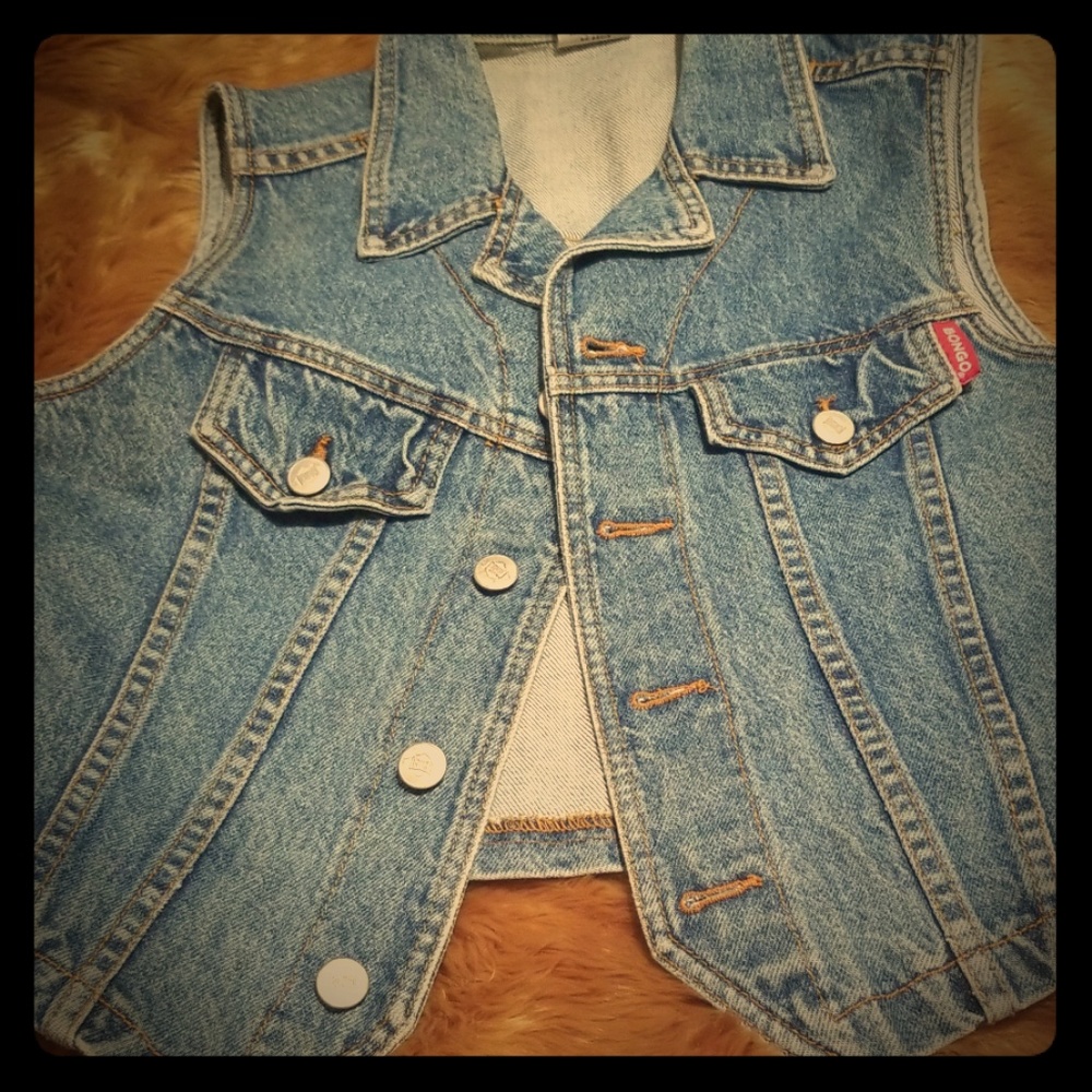 💞Vintage BONGO denim vest!! Amazing!! 💞